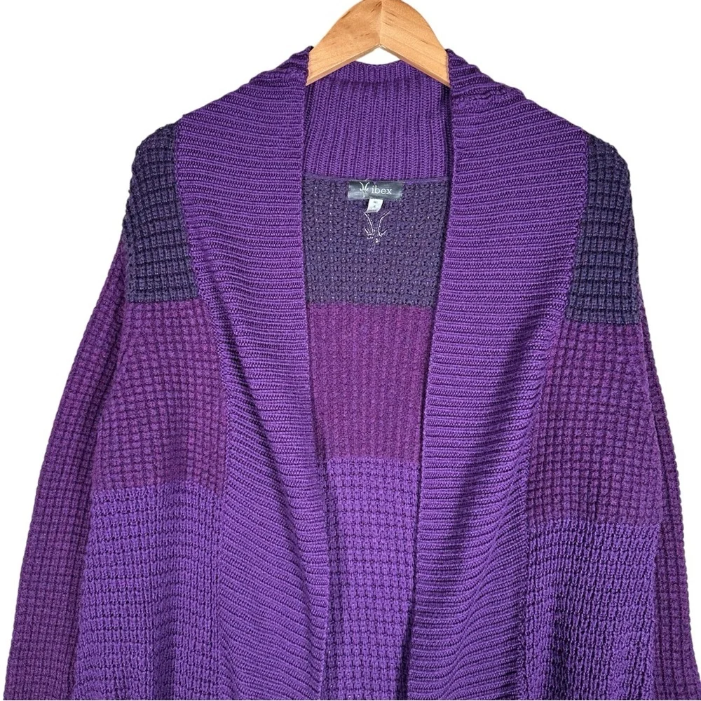 IBEX Chunky Merino Knit Open Front Cocoon Duster Cardigan - Picture 3 of 8